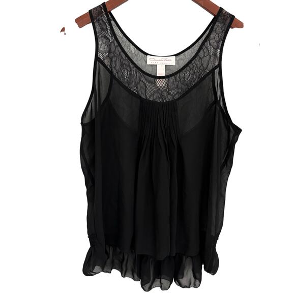 Oscar de la Renta Other - Vintage Oscar de la Renta Pink Label Lace Camisole Night Tank Top